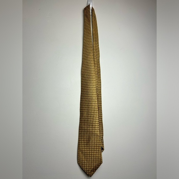 BIJOUX  TERNER 100% Silk Yellow Fall Mens Formal Work Office Wear - Picture 8 of 14